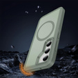 Case with frame for Samsung Galaxy S23 FE, for MagSafe, green