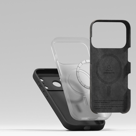 Ringke Case for iPhone 17 Pro Max, Silicone Magnetic MagSafe, Black
