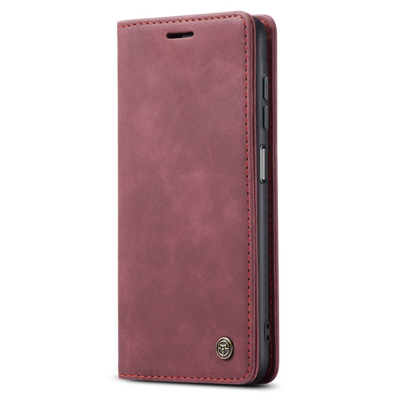 CASEME case for Samsung Galaxy M33 5G, Leather Wallet Case, maroon