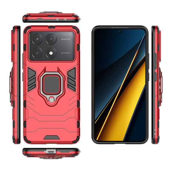 Case for Xiaomi Poco X6 Pro 5G, Kickstand Ring, black