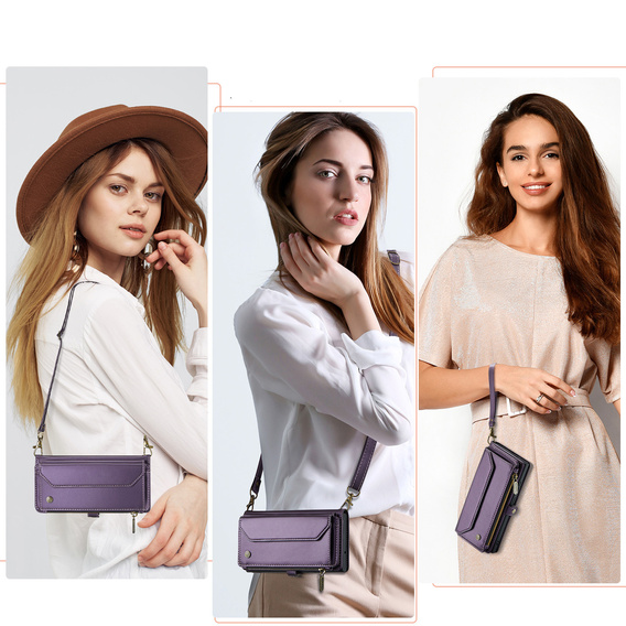 CASEME RFID Leather Wallet Case for Samsung Galaxy A57 5G, purple