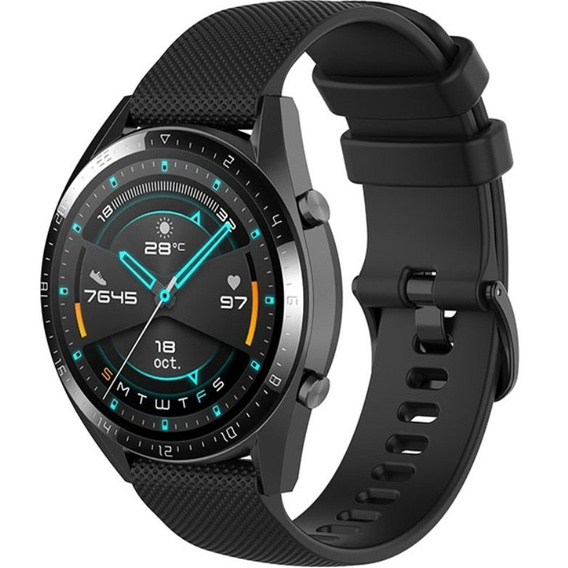 Silicone strap for Huawei Watch GT Runner / GT 3 46mm, Black