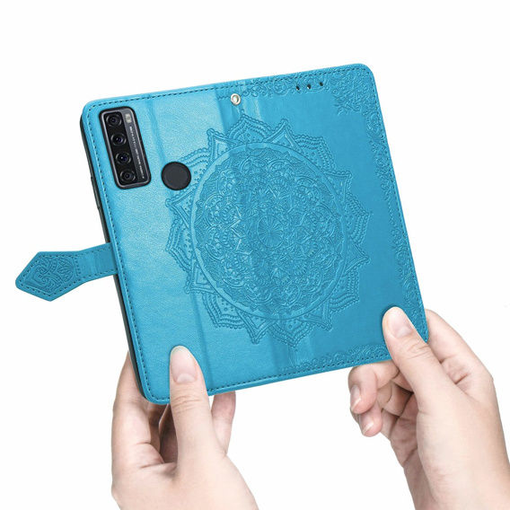 Flip case for TCL 20 SE, Mandala, blue