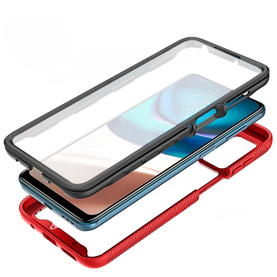 Case for Motorola Moto G42 4G, Shockproof, with film, red