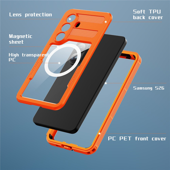 REDPEPPER waterproof case for Samsung Galaxy S26, orange