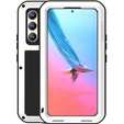 Love Mei Case for Samsung Galaxy S22, armored with glass, white