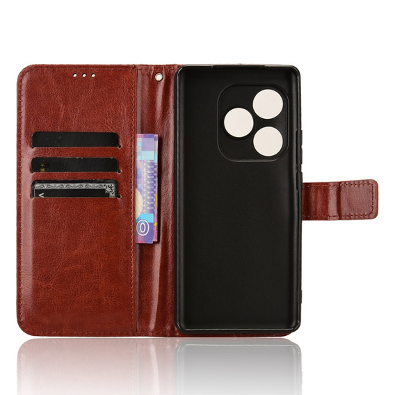 Flip case for Realme GT 6 / 6T, Crazy Horse Wallet, brown
