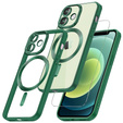 Case for iPhone 12, Electro MagSafe, green + Screen Glass