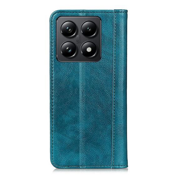 Case for Xiaomi 14T, Wallet Litchi Leather, green