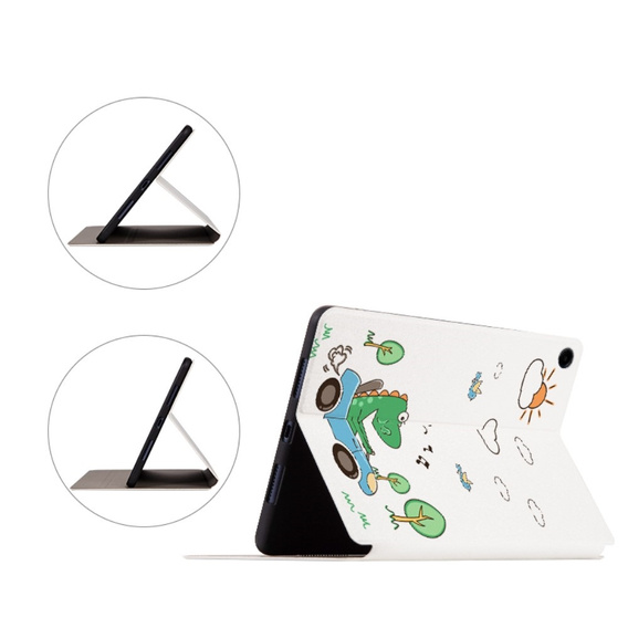 Flap case for Samsung Galaxy Tab A9+, driving dinosaur