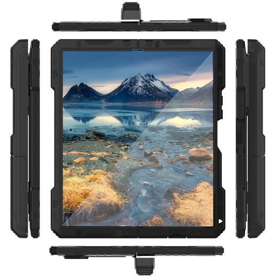 Armored case for Samsung Galaxy Z Fold6 5G, aluminum, with stand and stylus slot, black