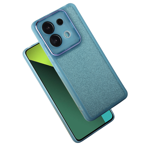 Case for Xiaomi Redmi Note 13 5G, Glittery Powder, blue + 9H tempered glass
