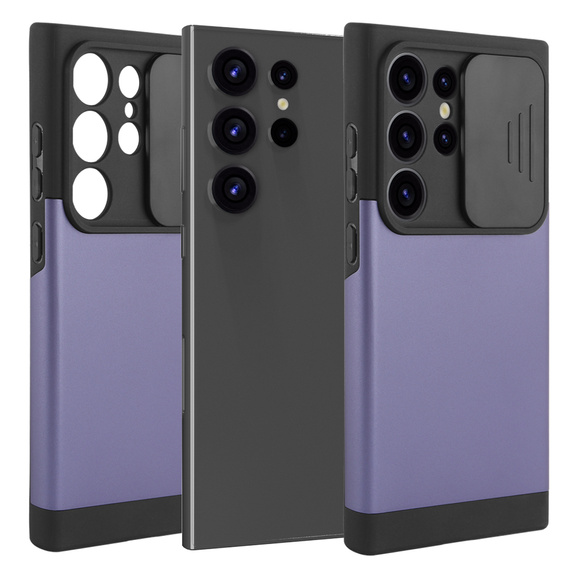 Case for Samsung Galaxy S24 Ultra, ERBORD MagProtect Slide Camera, purple