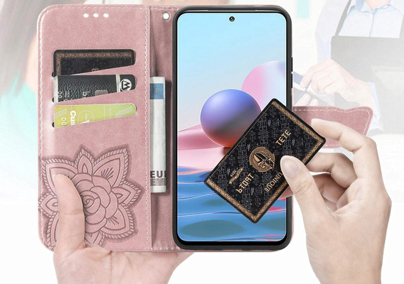Flip case for Oppo A40 / Oppo A40m, Butterfly, pink rose gold