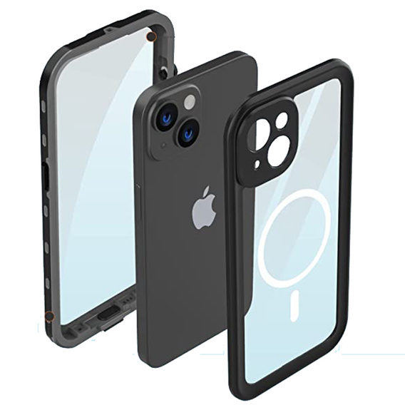 Waterproof case for iPhone 14, Redpepper, for MagSafe, black