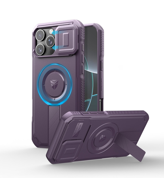 Armored case for iPhone 16 Pro Max, Dexnor CamProtect MagSafe, purple