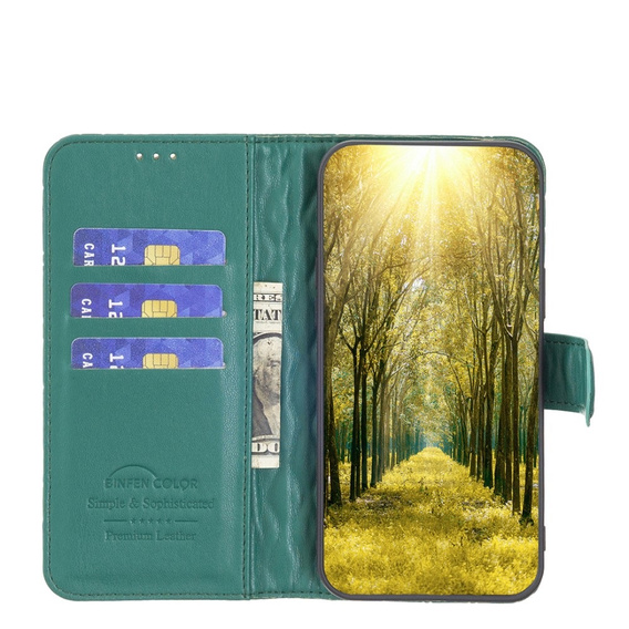 Flip case for Motorola Edge 50 Pro 5G, Wallet, BINFEN COLOR, green