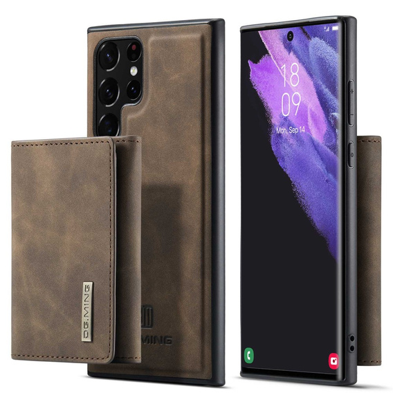 Case for Samsung Galaxy S23 Ultra, DG.MING 2in1, brown