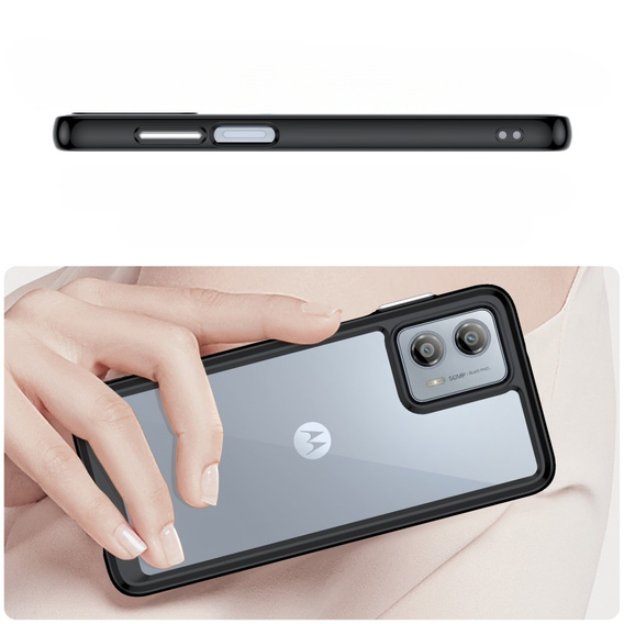 Case for Motorola Moto G53 5G, Fusion Hybrid, transparent / black