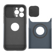 Case for iPhone 15 Pro Max, ERBORD MagProtect Slide Camera, titanium blue