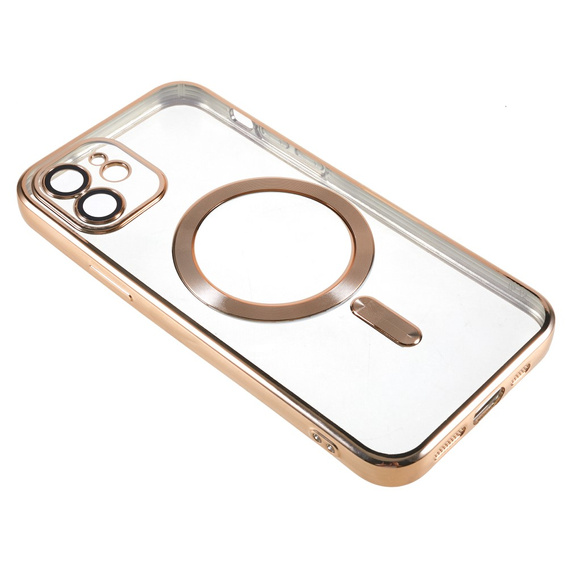Case for iPhone 12, Electro MagSafe, gold + Screen Glass