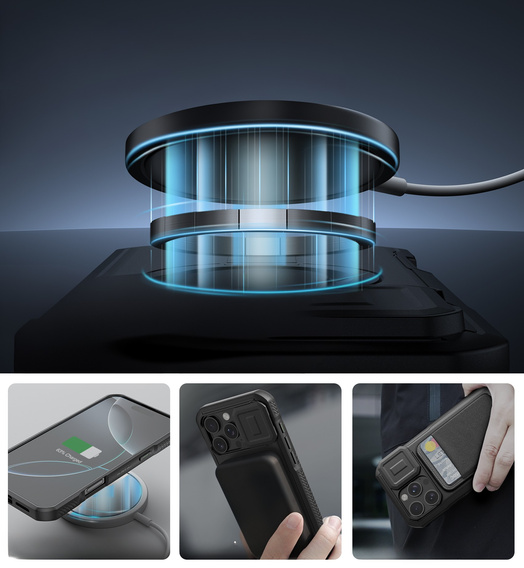 Armored case for iPhone 16 Pro Max, Dexnor CamProtect MagSafe, black