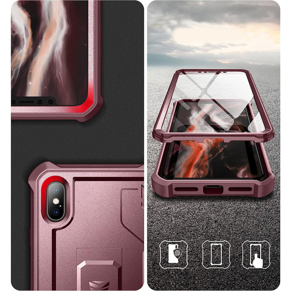 Armored case for iPhone XS Max, Dexnor Full Body, red