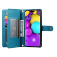 Flip case for iPhone 16, Wallet Zipper Pocket, blue