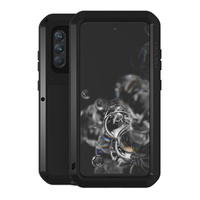 Love Mei Case for Samsung Galaxy S21 FE, armored with glass, black