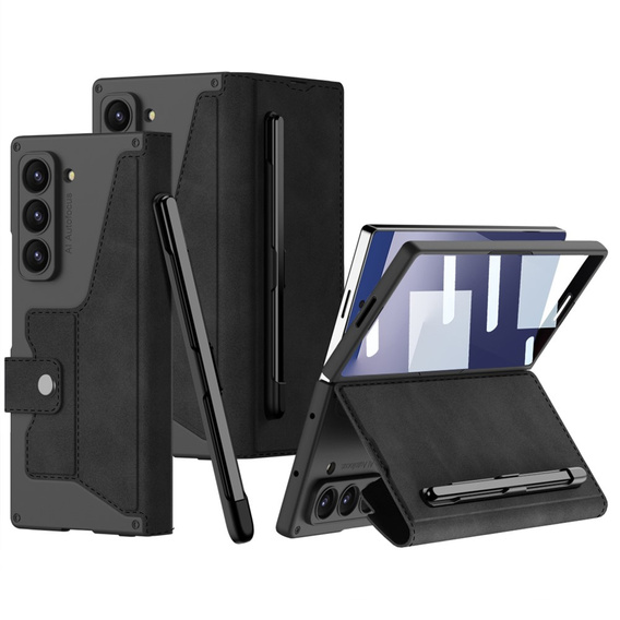 Wallet case with flap black for Samsung Galaxy Z Fold 7 5G
