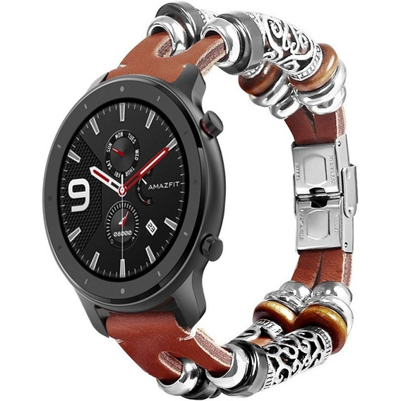 Retro Leather Strap 22mm for Samsung Galaxy Watch 46mm - Dark Brown