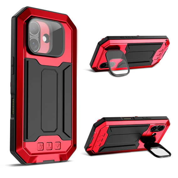 R-JUST armoured case with screen protector and stand for iPhone 17