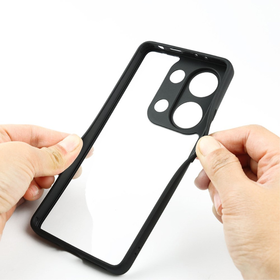 Case for Xiaomi Redmi Note 13 Pro 4G / Xiaomi Redmi Note 14S / Xiaomi Poco M6 Pro 4G, Fusion Hybrid, with camera protection, transparent / black