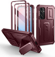 Armored case for Samsung Galaxy S24 FE, Dexnor Full Body (Two Frames), red