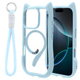 Case for iPhone 16 Pro, for MagSafe, Cute Cat, blue + Screen Glass