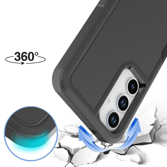 Armored Case for Samsung Galaxy A55 5G, Dual Shockproof, black