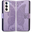 Flip case for Oppo Reno 12, Butterfly, purple
