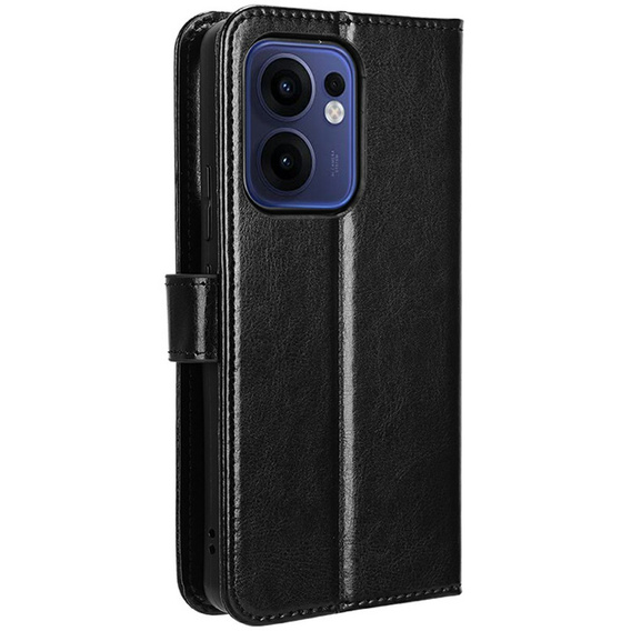 Flip case for Oppo Reno 13F / Oppo Reno 13FS, Crazy Horse Wallet, black