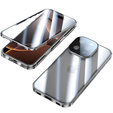 Case for iPhone 16 Pro, Magnetic Dual Glass, silver