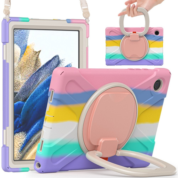 Children's case for Samsung Galaxy tab A8 10.5 SM-X200 SM-X205, armored with strap, blue