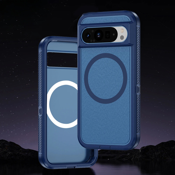 Case with frame for Google Pixel 9 / Google Pixel 9 Pro, for MagSafe, blue