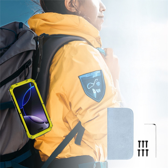 R-JUST case with stand and built-in glass for iPhone 17 Pro Max