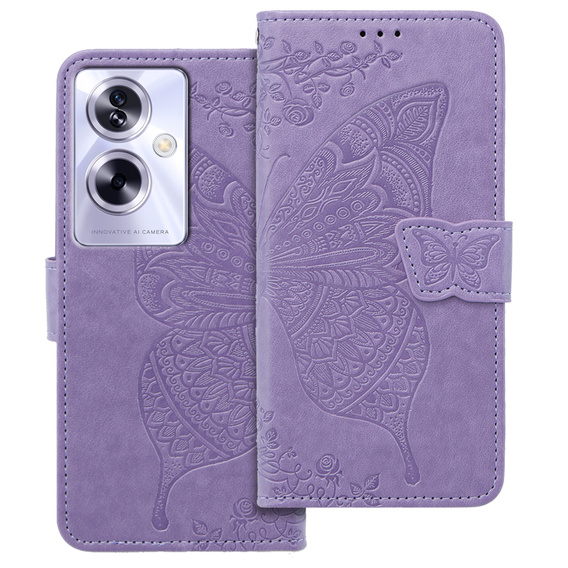 Flip case for Oppo A79 5G, Butterfly, purple