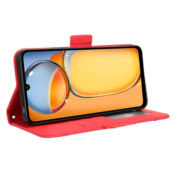 Flip case for Xiaomi Redmi 13C / Poco C65, Card Slot, red