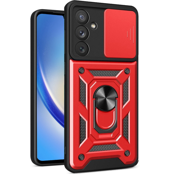 Case for Samsung Galaxy A34 5G, CamShield Slide, red