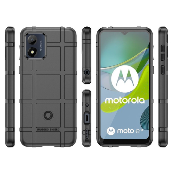 Case for Motorola Moto E13, Rugged Shield, black