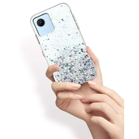 Case for Realme C30 / Narzo 50i Prime, Glittery, transparent