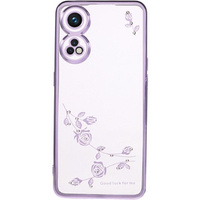 Case for Oppo Reno8 T 4G, Glitter Flower, purple