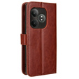 Flip case for Realme GT 6 / 6T, Crazy Horse Wallet, brown