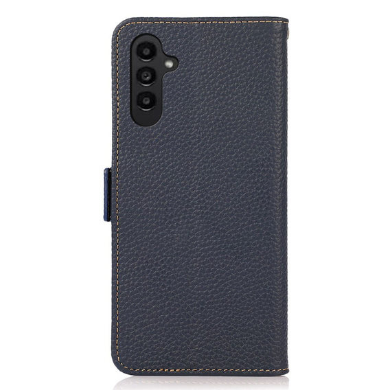 KHAZNEH RFID case for Samsung Galaxy A35 5G, Litchi Texture, blue
